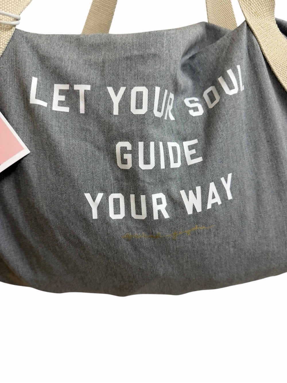 Spiritual Gangster Gray Canvas Duffel Gym Bag 'Let Your Soul Guide Your Way' - Picture 5 of 7